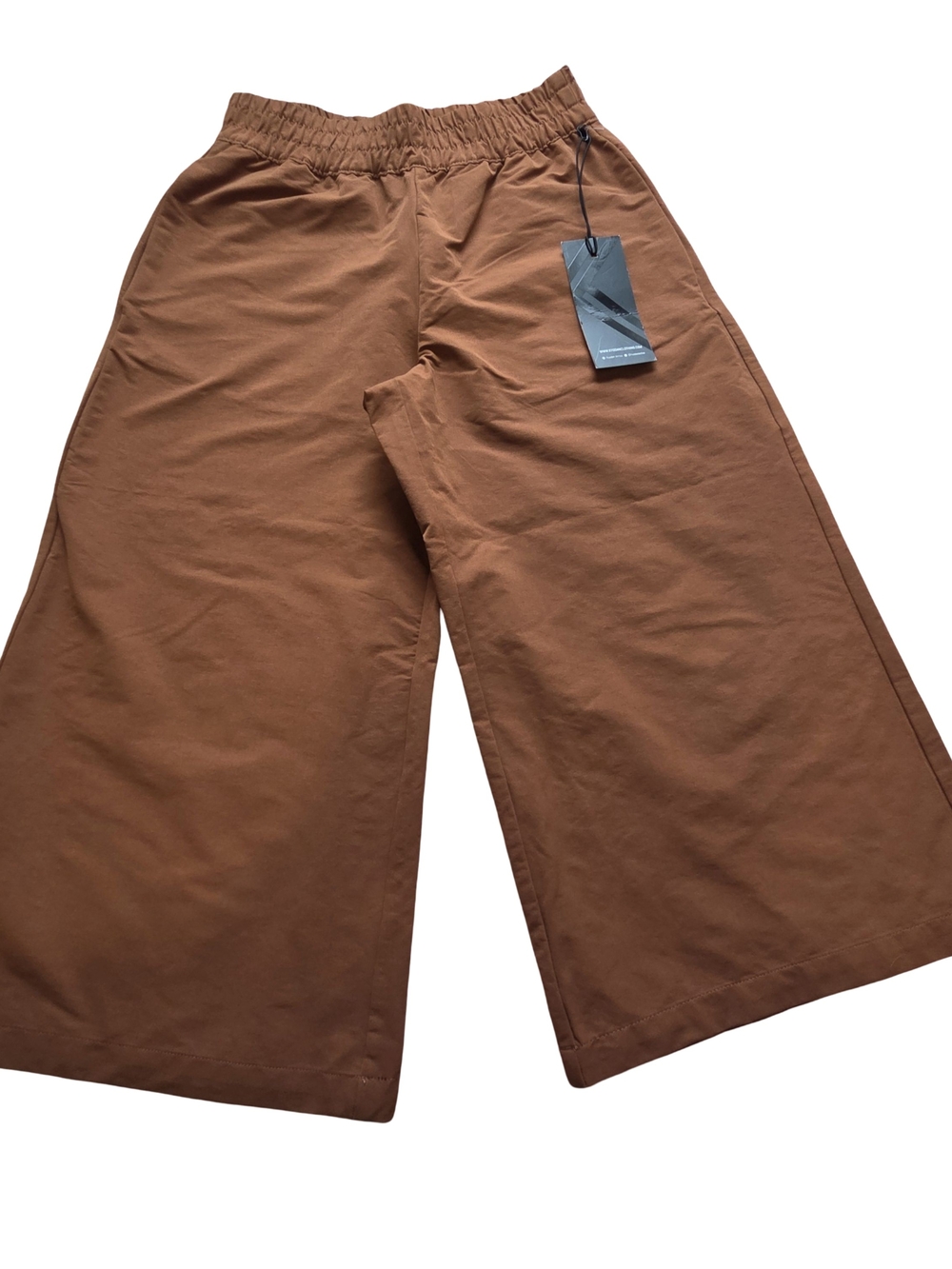 Kyodan Women's Wide-Leg Elastic Waist Chinos in Brown